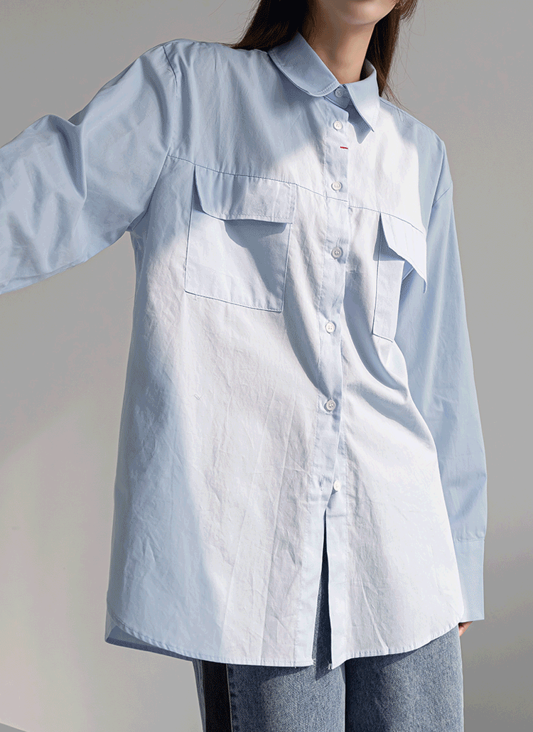 투포켓 옥스포드 루즈핏 셔츠 남방 2color